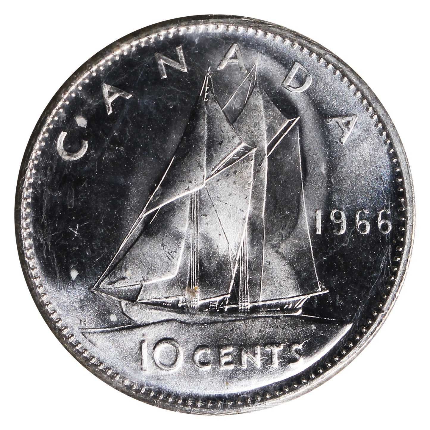 1966 Canada 10-cents ICCS Certified MS66