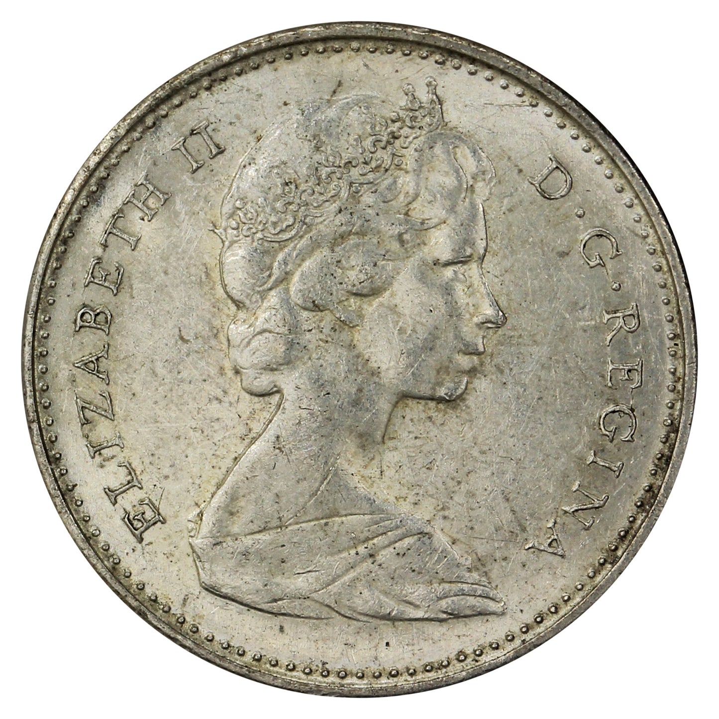 1968 Silver Canada 10-cents Circulated