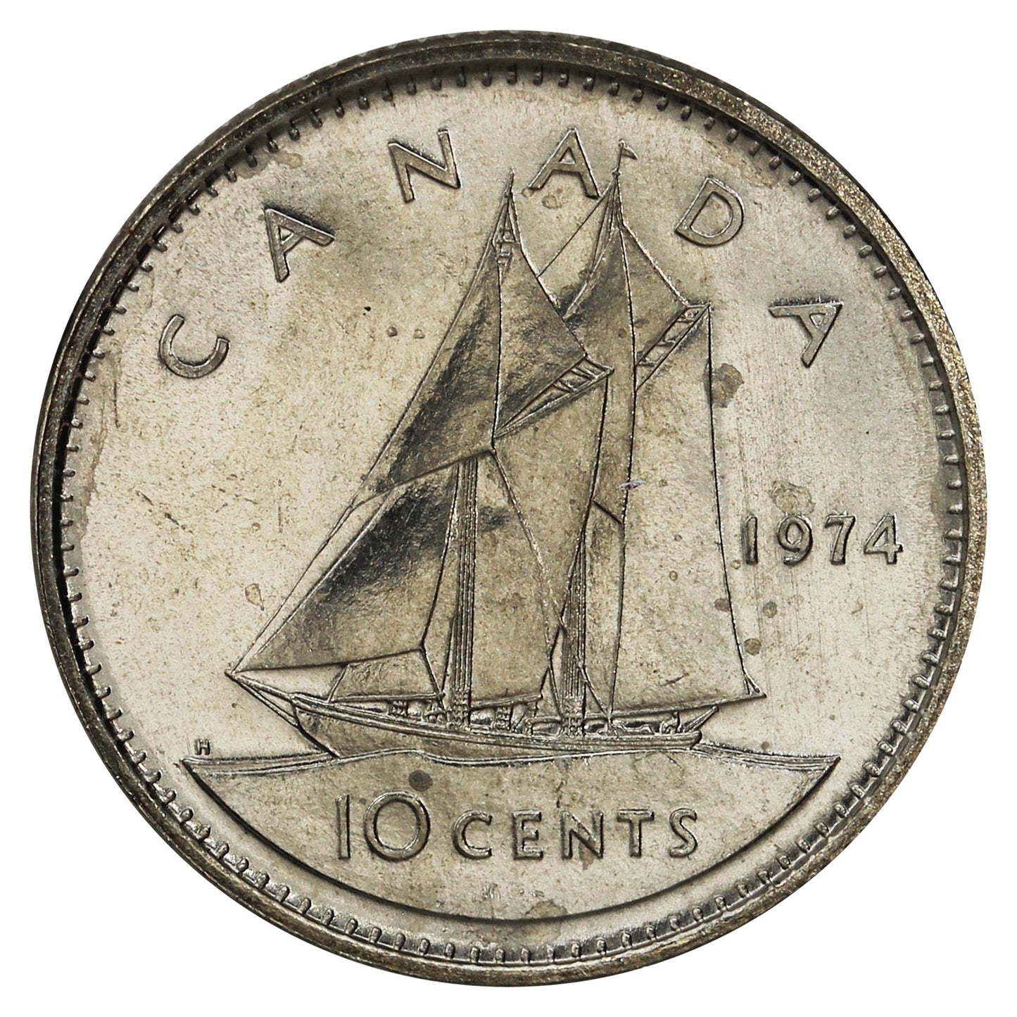 1974 Canada 10-cent Brilliant Uncirculated (MS63)