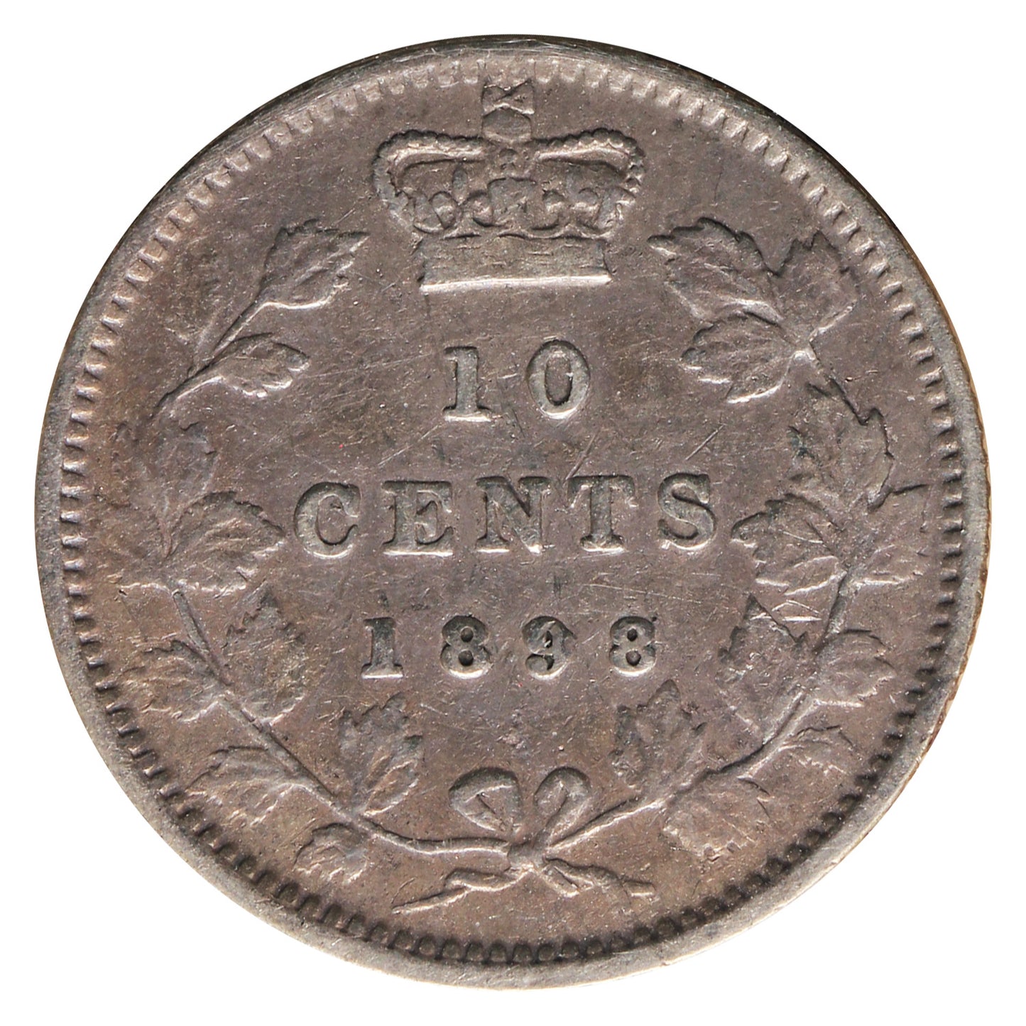 1898 Obv. 6 Canada 10-cents ICCS Certified VF20