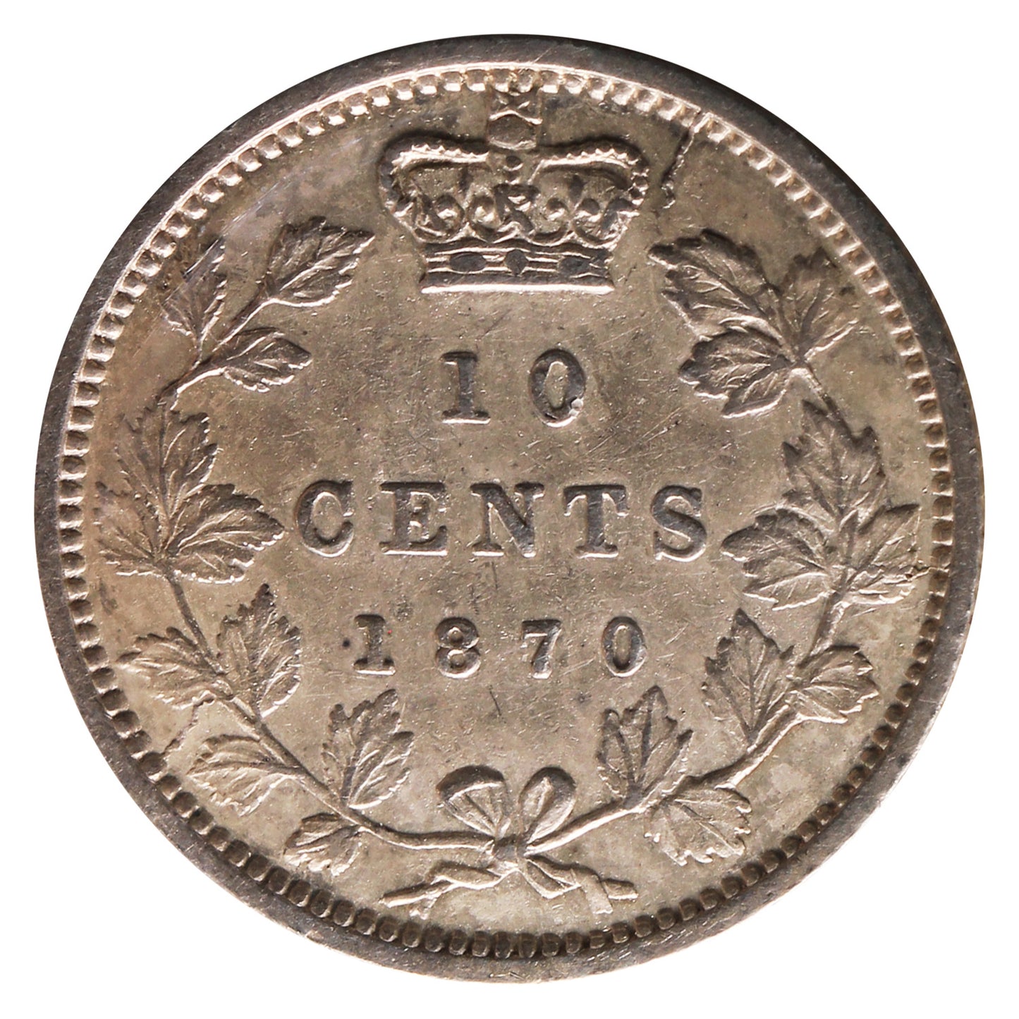 1870 Narrow 0 Canada 10-cents ICCS Certified EF40