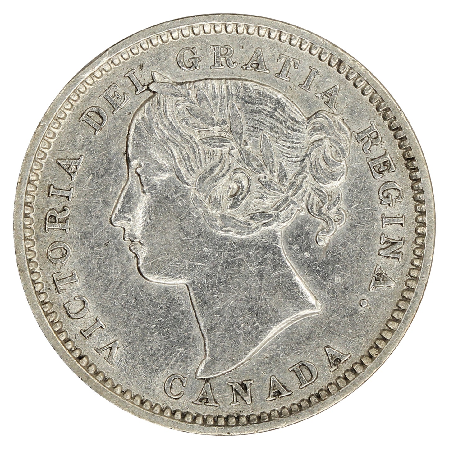 1896 Obv. 6 Canada 10-cents Extra Fine (EF40) $