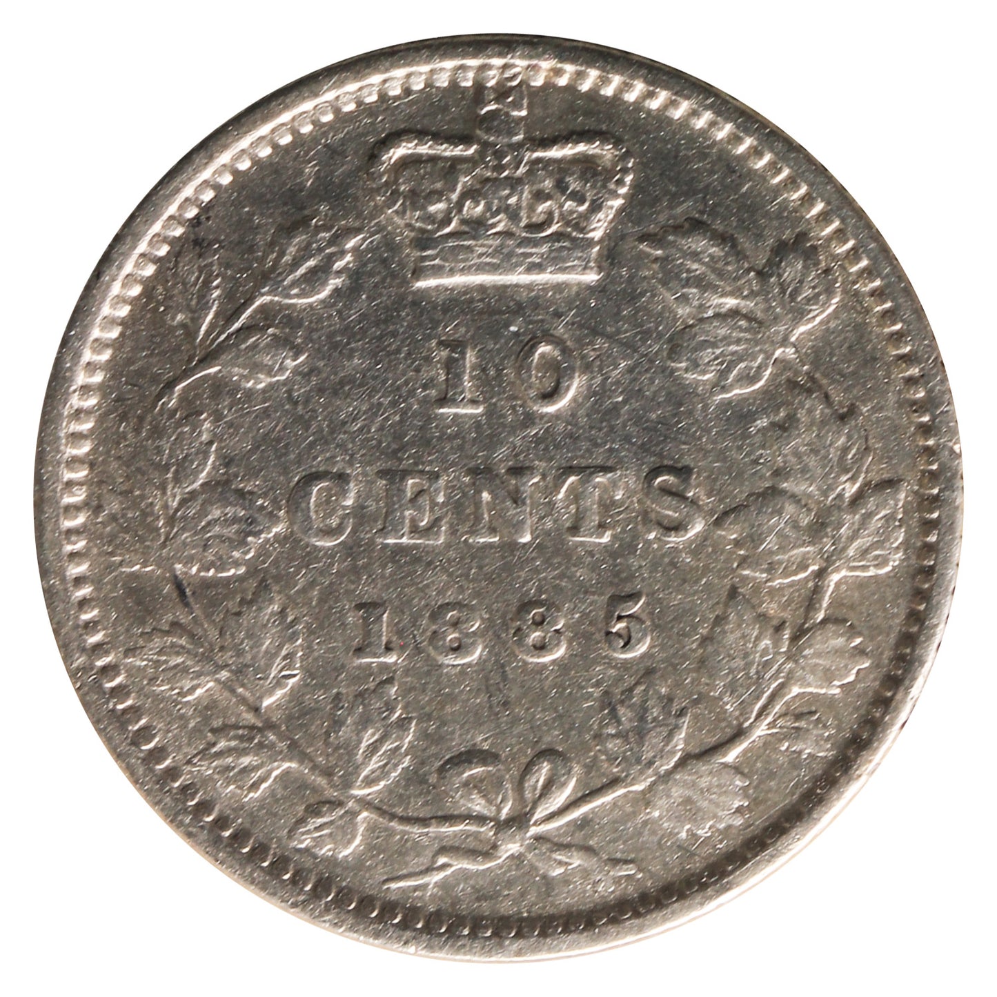 1885 Obv. 4 Canada 10-cents ICCS Certified VF20