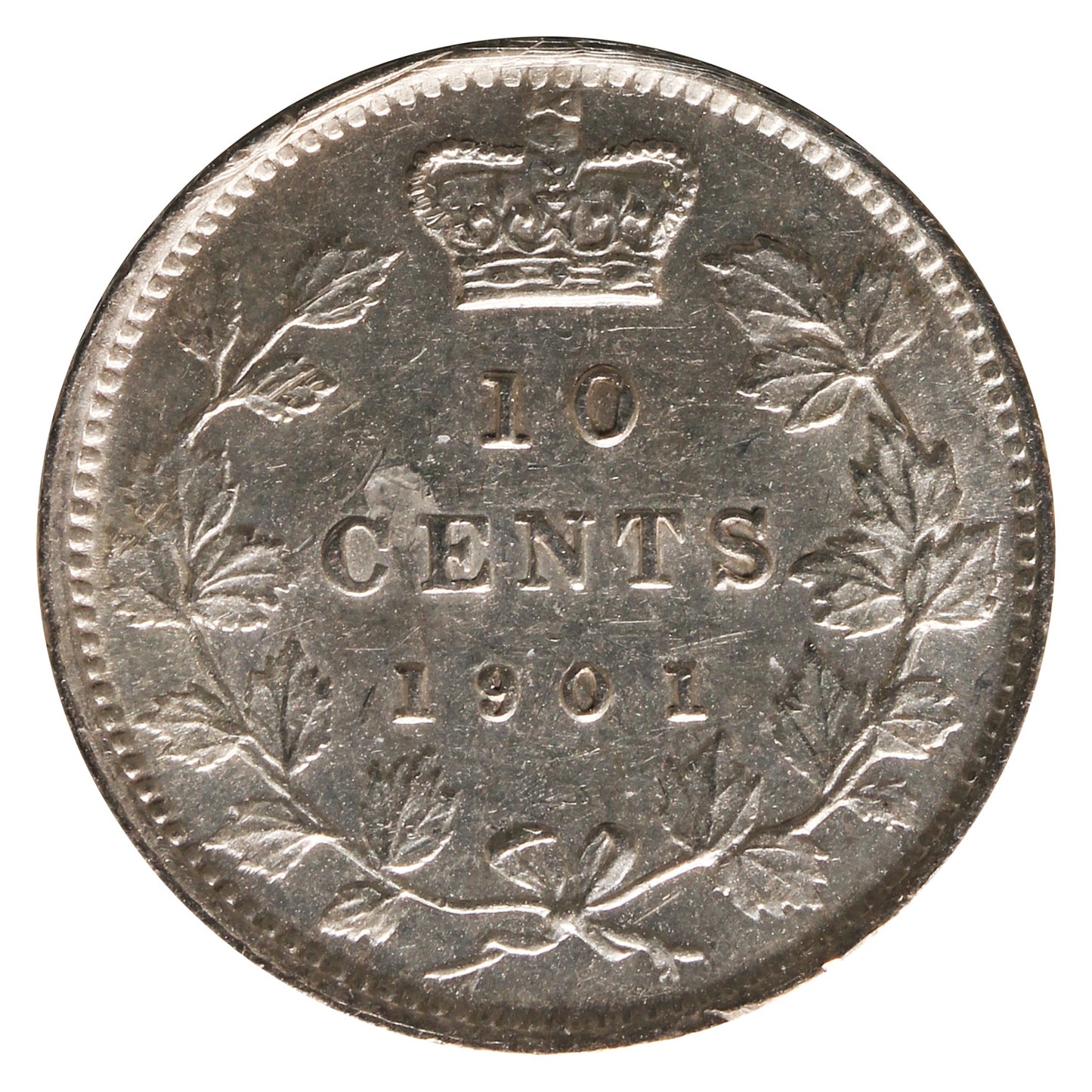 1901 Canada 10-cents ICCS Certified AU55