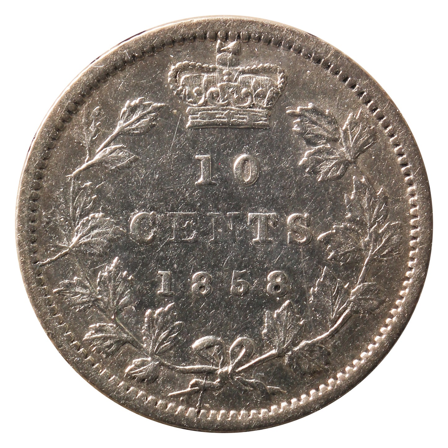 1858 Canada 10-cents ICCS Certified VF30
