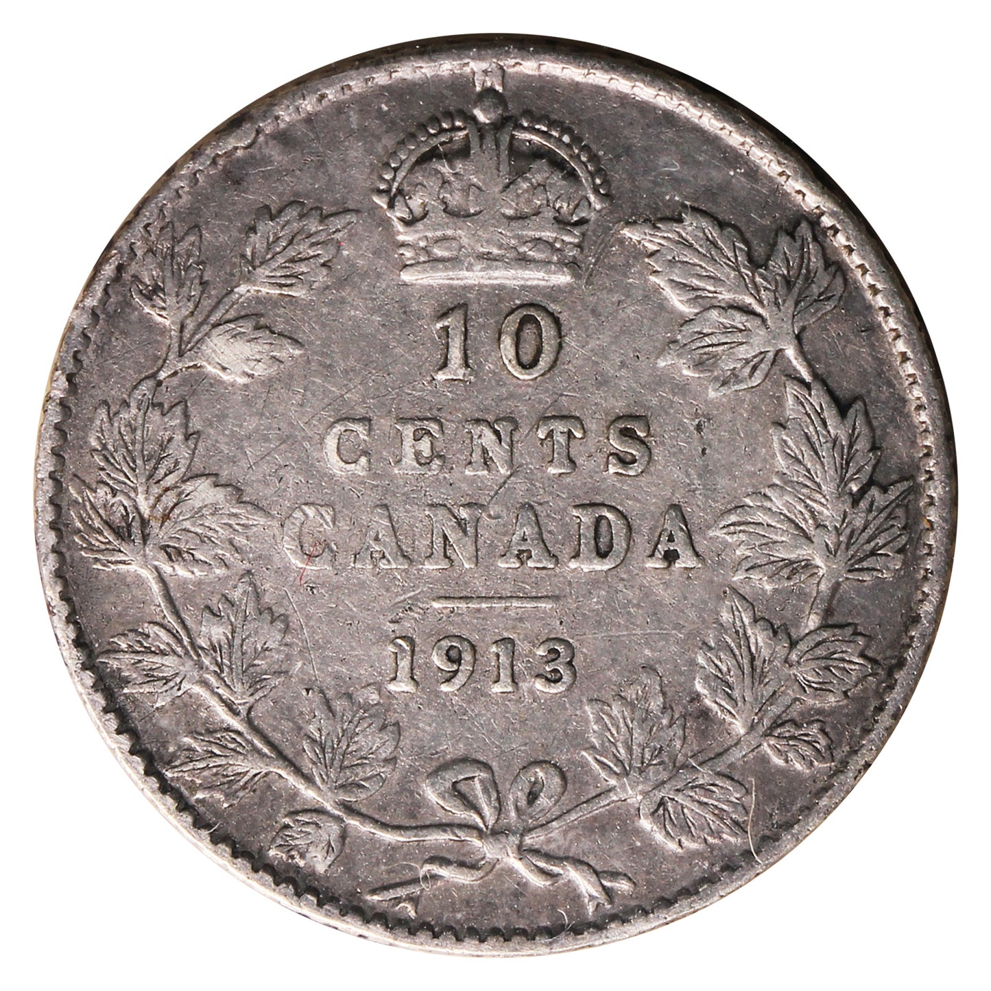 1913 Broad Leaves Canada 10-cents ICCS Certified VF20