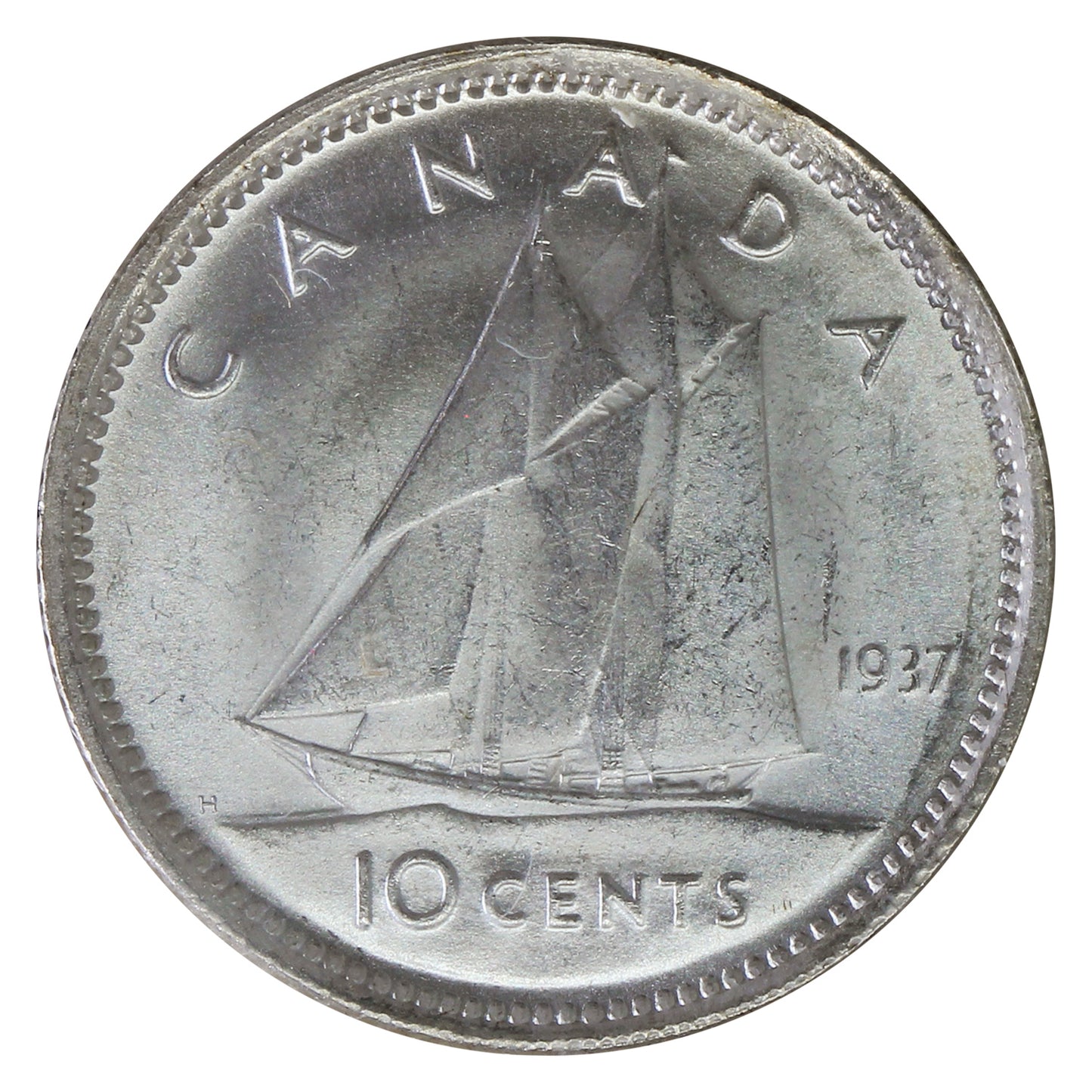 1937 Canada 10-cents ICCS Certified MS65