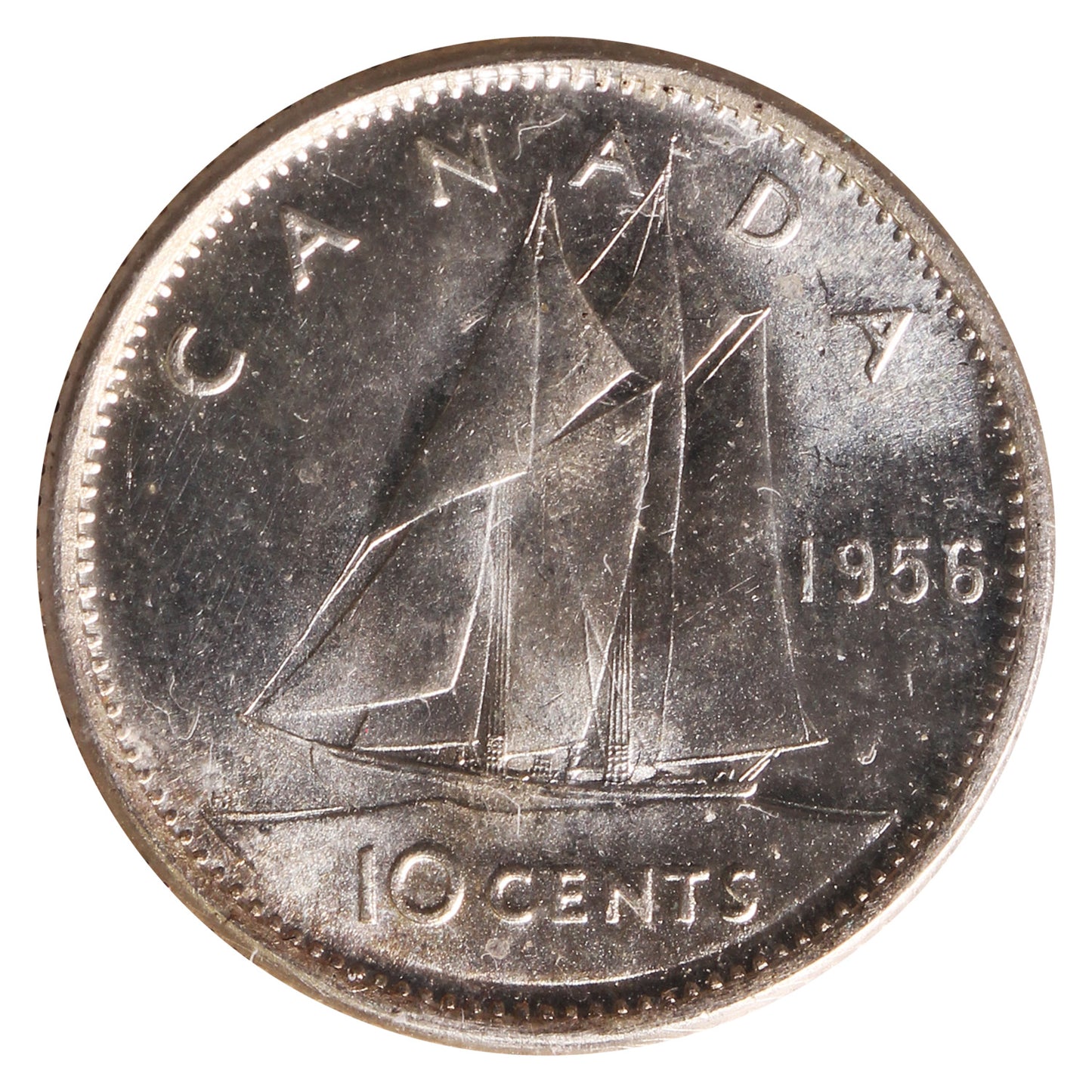 1956 Dot Canada 10-cents ICCS Certified MS65