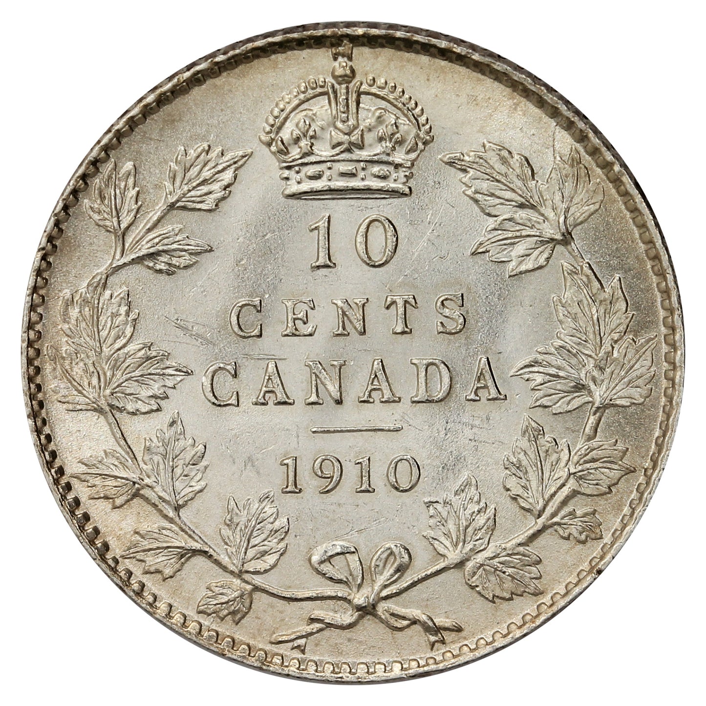 1910 Canada 10-cents Choice Brilliant Uncirculated (MS64) $
