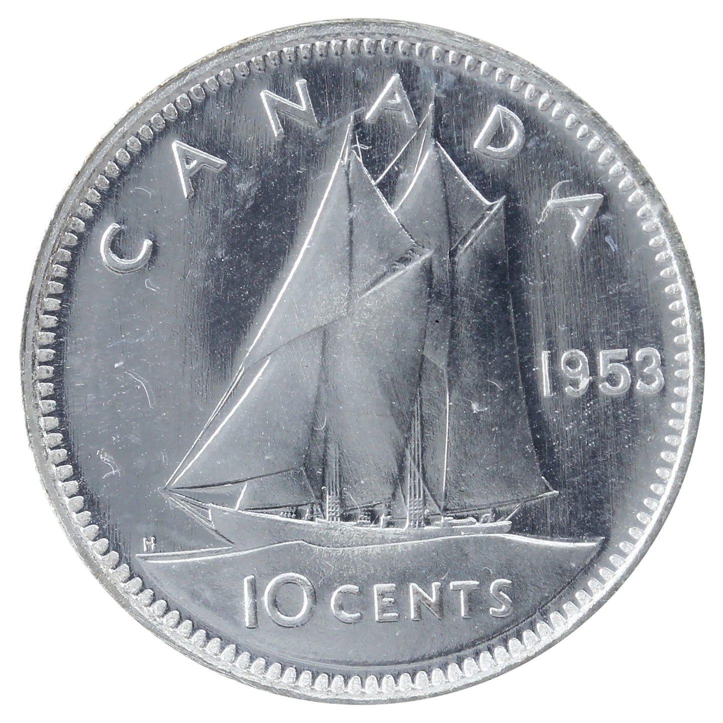 1953 SF Canada 10-cents ICCS Certified PL66 Heavy Cameo