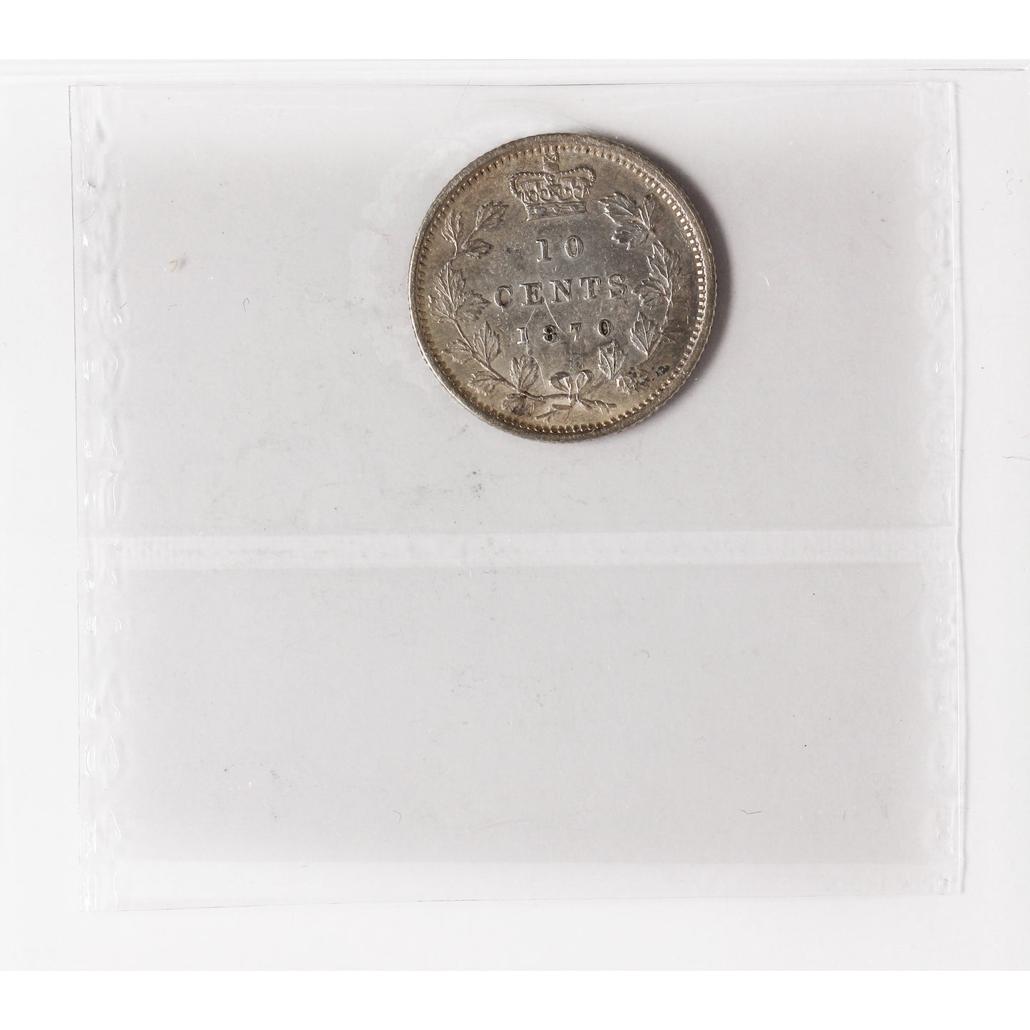 1870 Wide O Canada 10-cents ICCS Certified EF-45