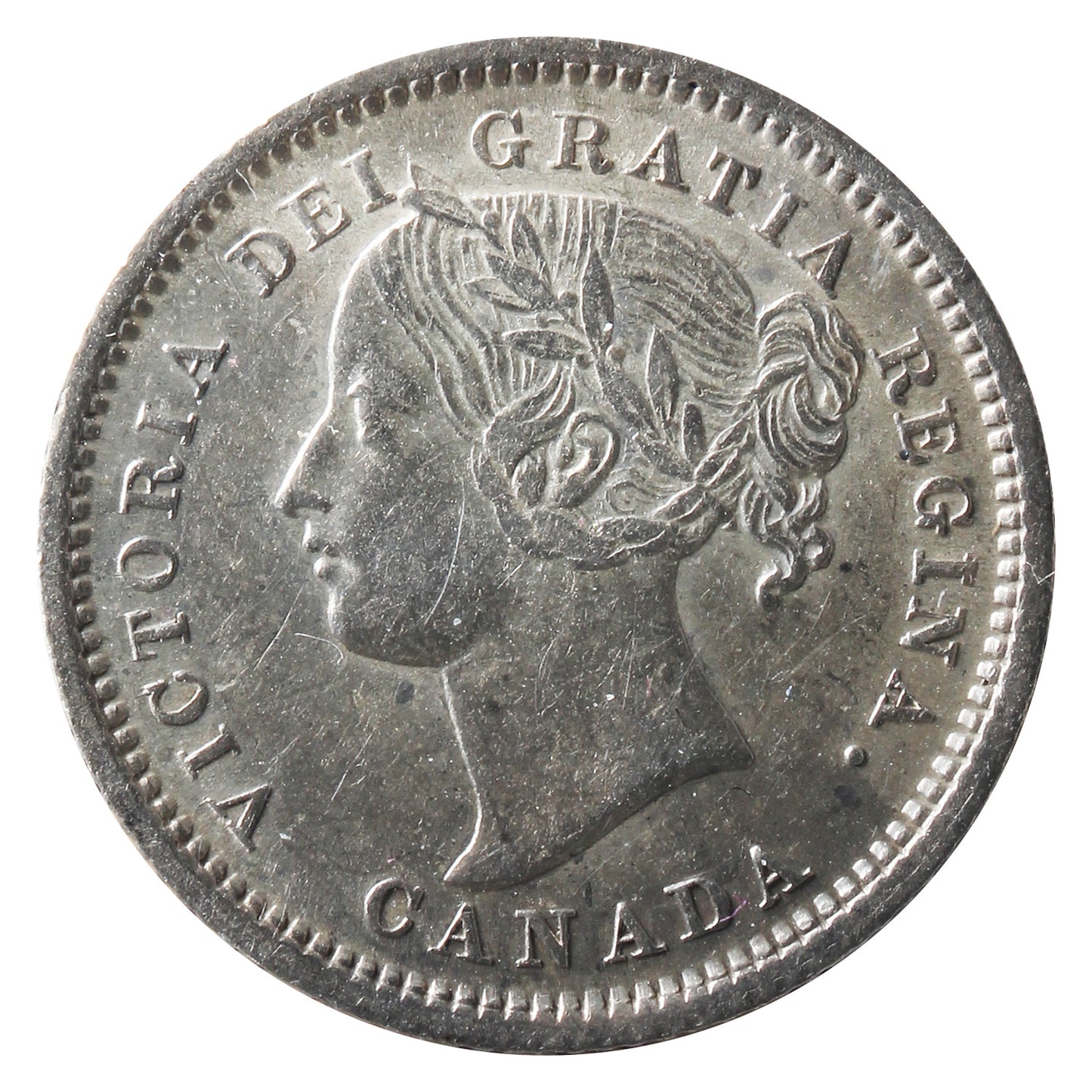 1870 Wide O Canada 10-cents ICCS Certified EF-45