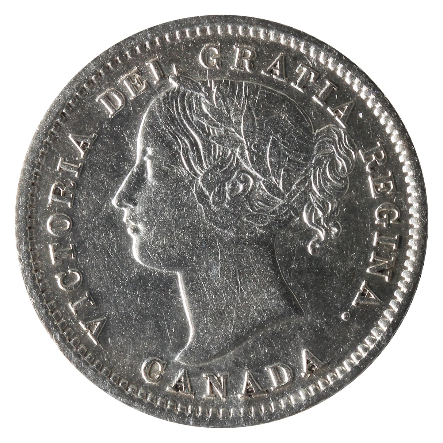 1870 Wide O Canada 10-cents ICCS Certified EF-40