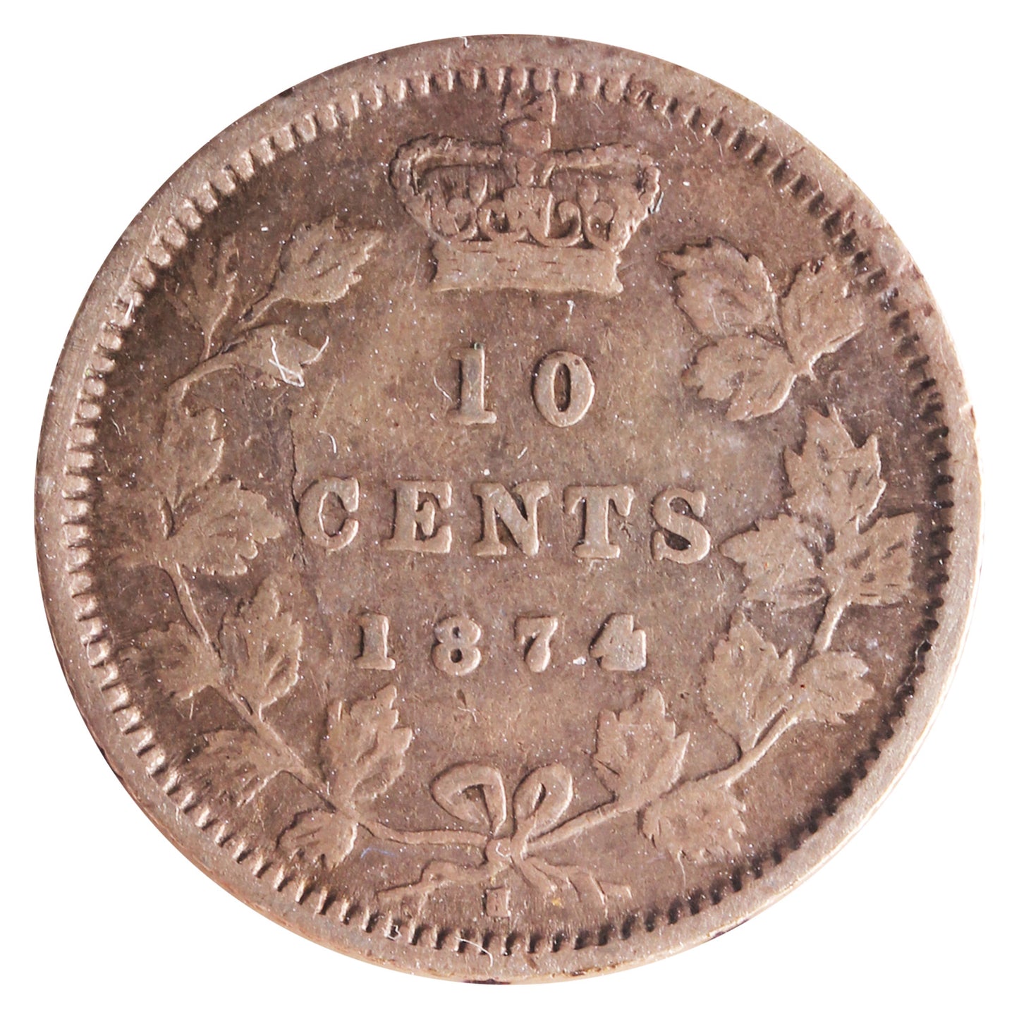 1874H Canada 10-cents ICCS Certified F15