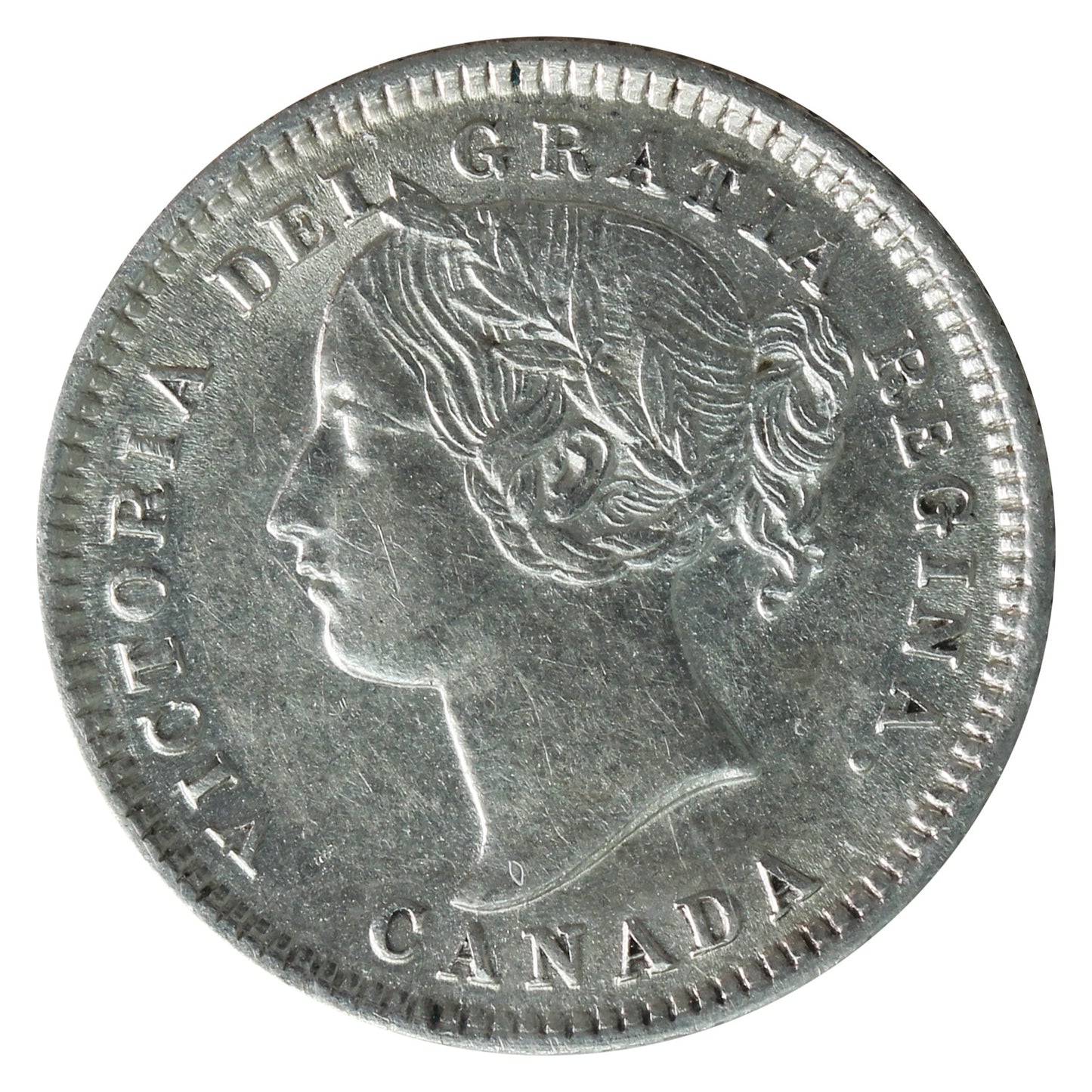 1880H Obv. 1 Canada 10-cents ICCS Certified EF45