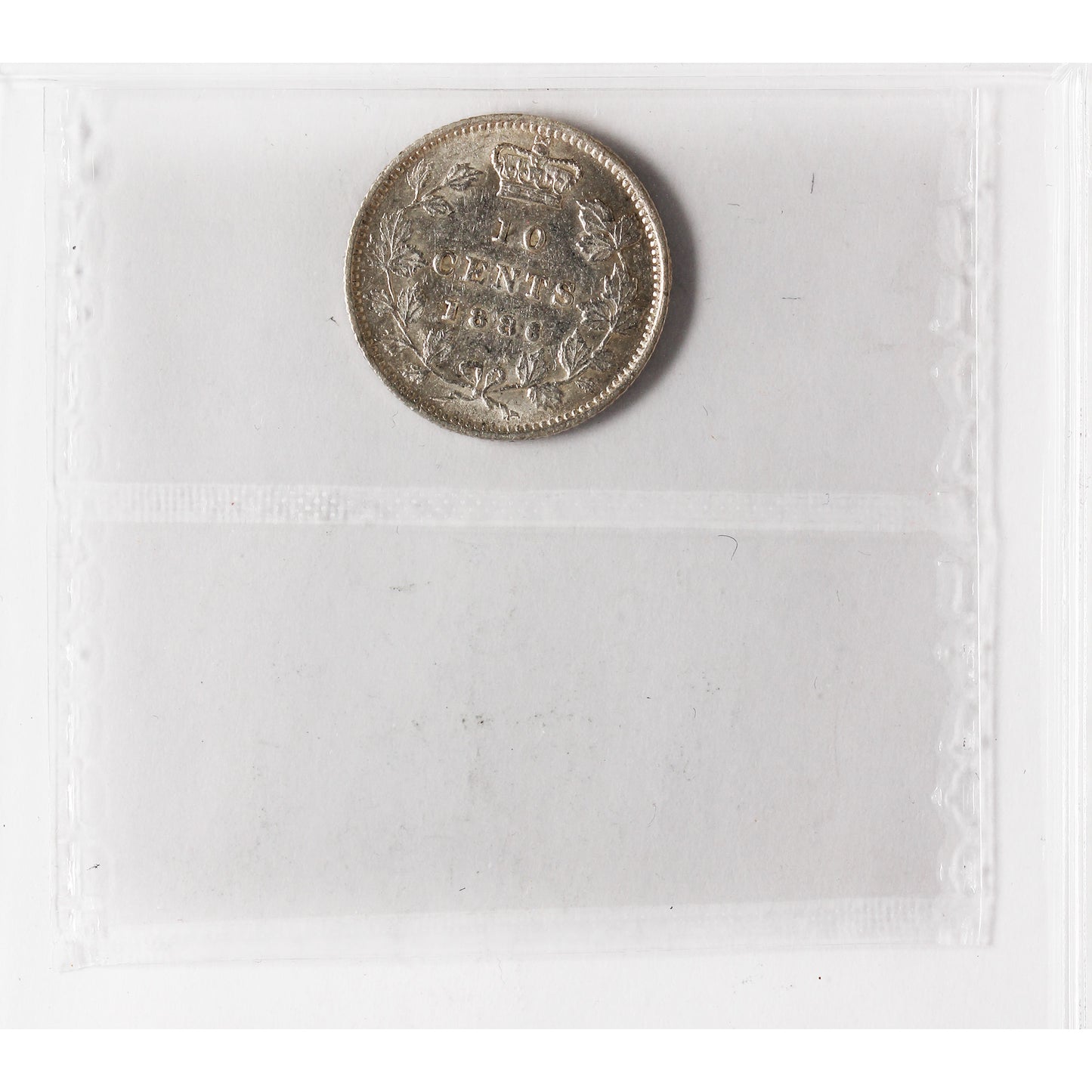 1886 Small 6, Obv. 5 Canada 10-cents ICCS Certified EF45