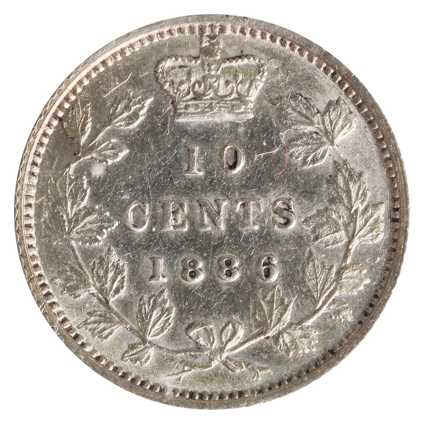1886 Large Knob 6, Obv. 5 Canada 10-cents Prestige Certified EF45 $