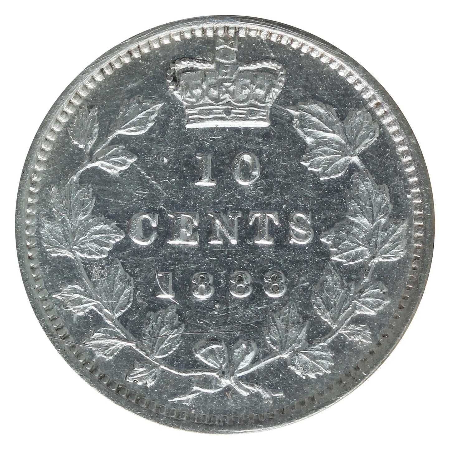 1888 Canada 10-cents ICCS Certified EF45