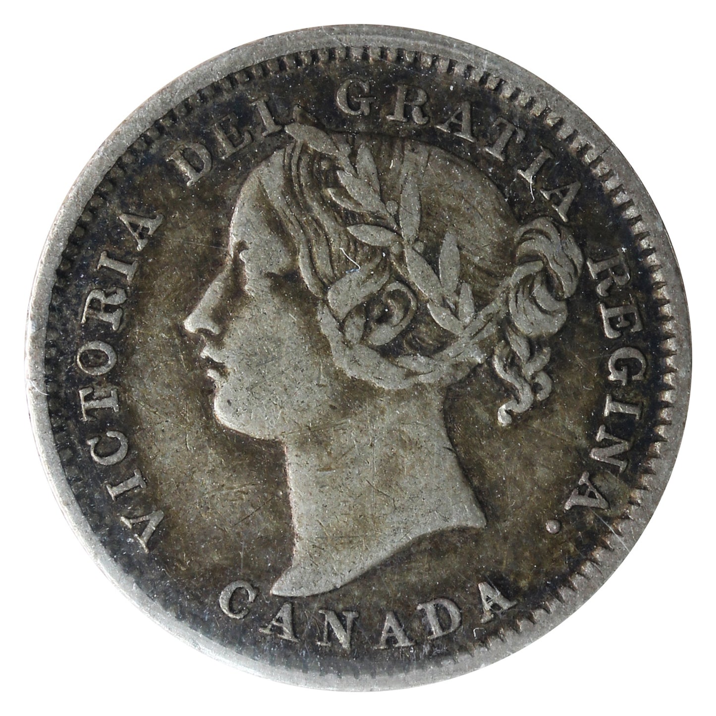 1892 Round Top 3, Obv. 6 Canada 10-cents ICCS Certified VF20