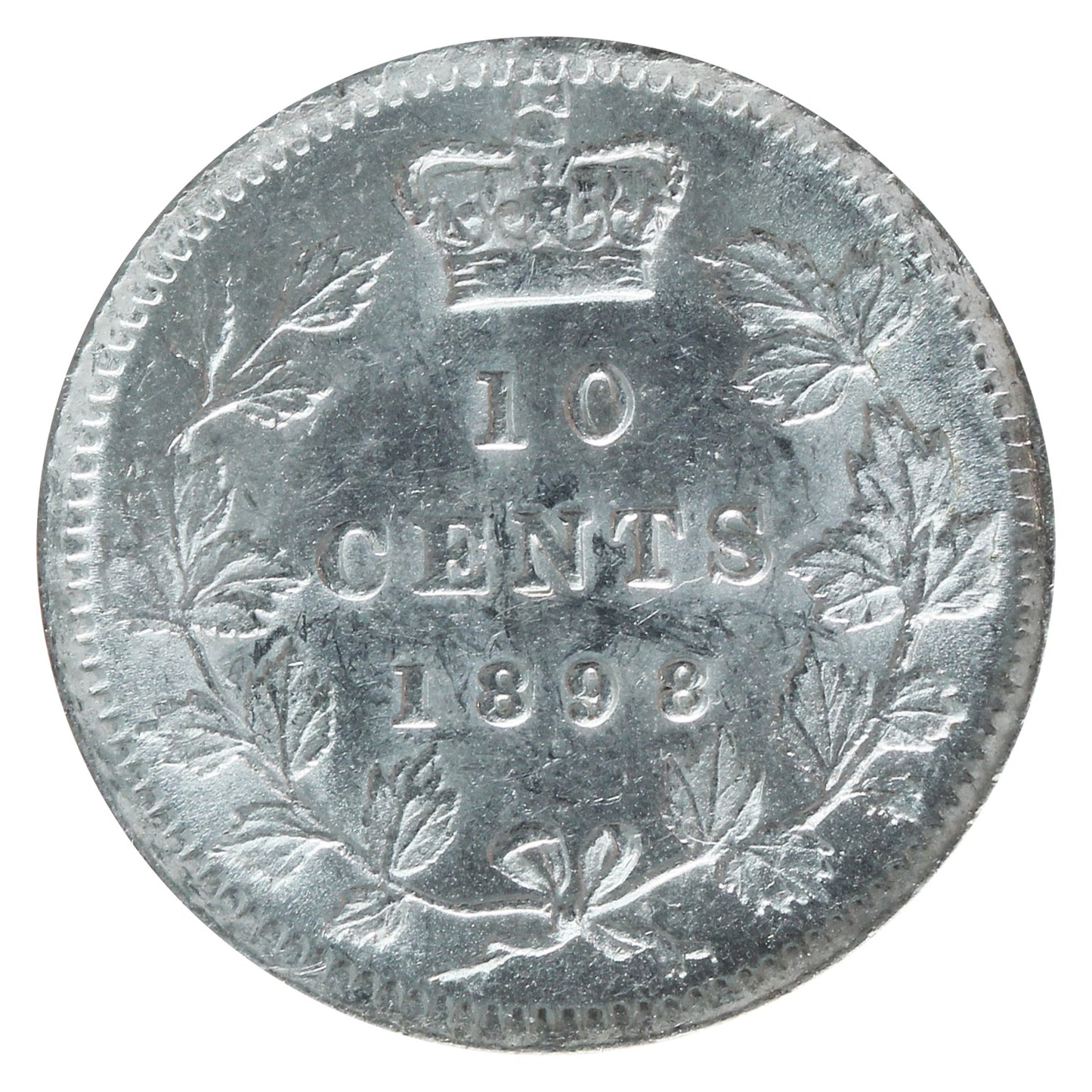 1898 Obv. 6 Canada 10-cents ICCS Certified MS-63 (XHT 119)
