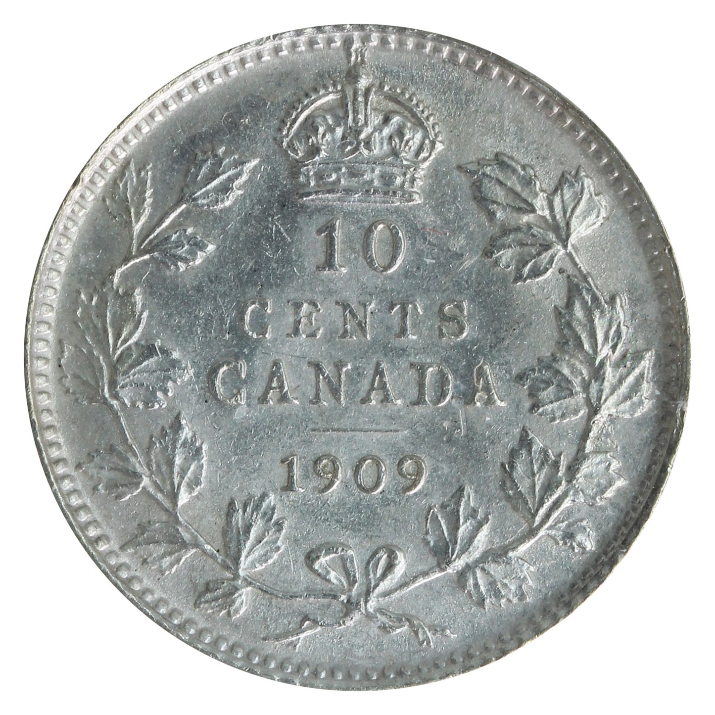 1909 Victorian Leaves Canada 10-cents ICCS Certified AU55