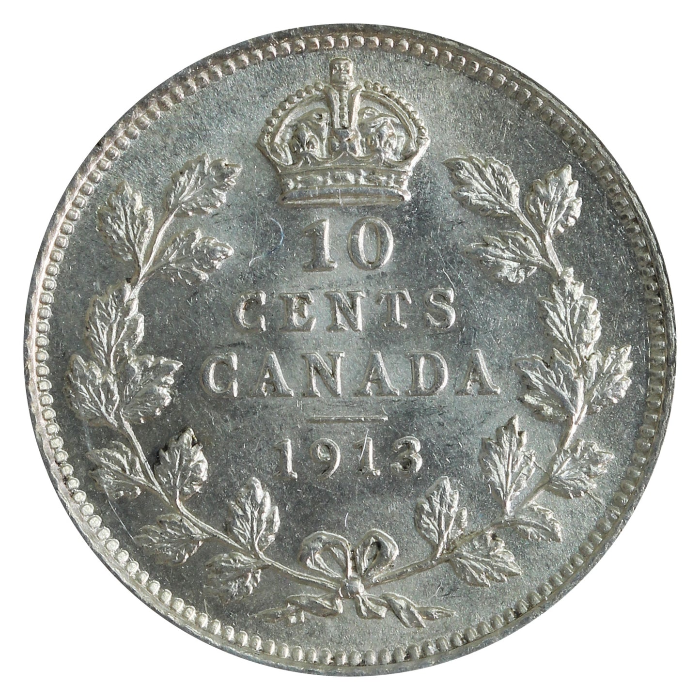 1913 Small Leaves Canada 10-cents ICCS Certified MS60 (XHT 134)