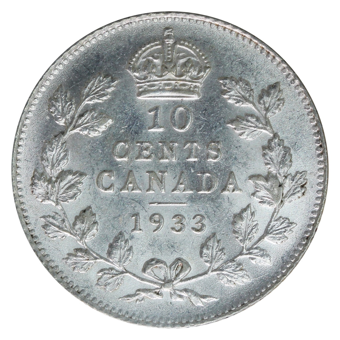1933 Canada 10-cents ICCS Certified AU50