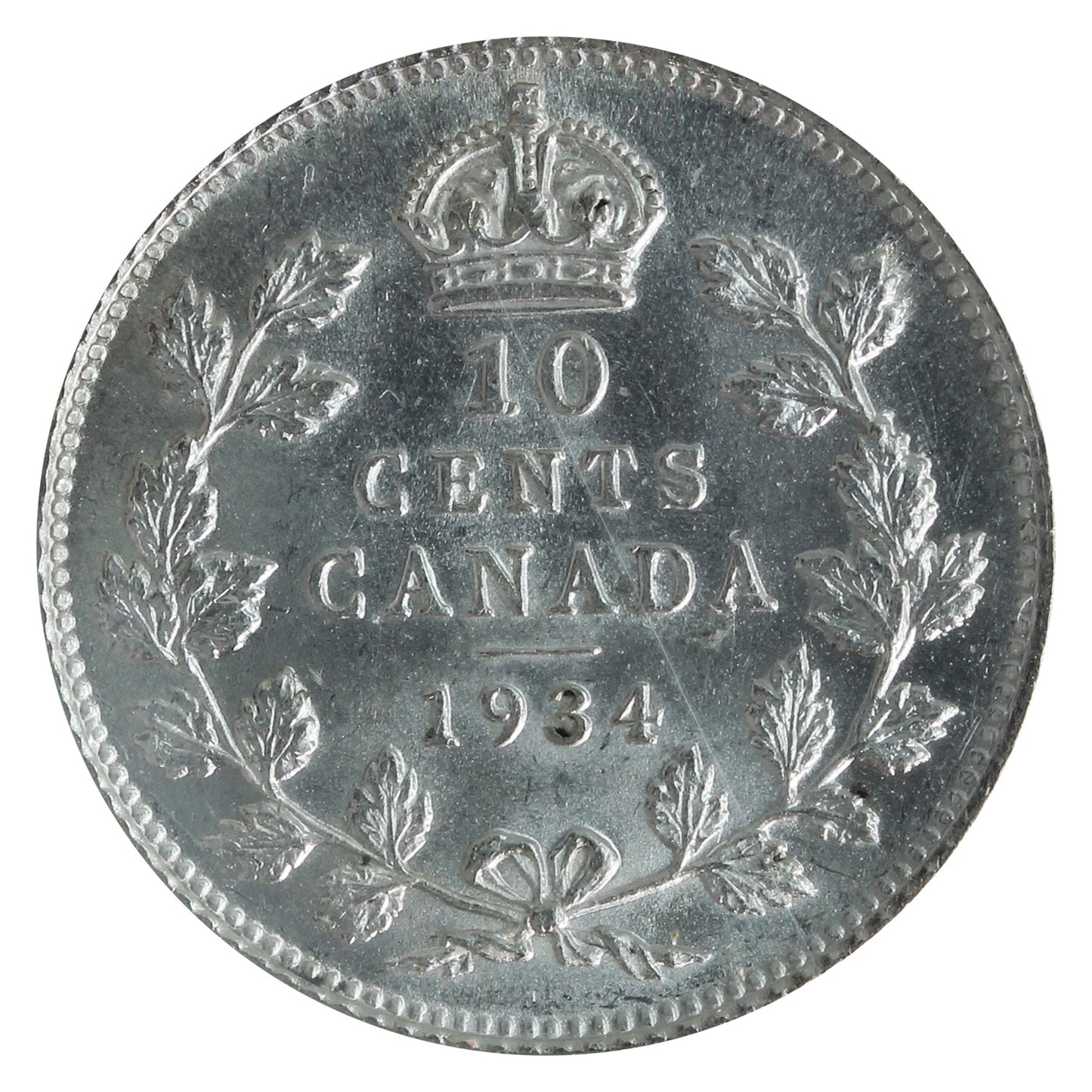 1934 Canada 10-cents ICCS Certified MS63 (XVR 264)