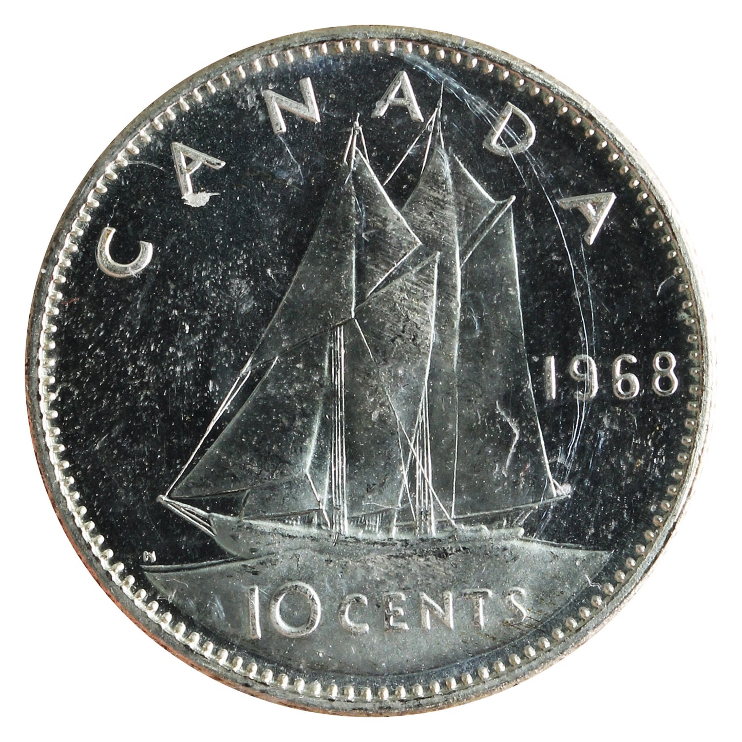 1968 Silver Canada 10-cents ICCS Certified MS66 Cameo