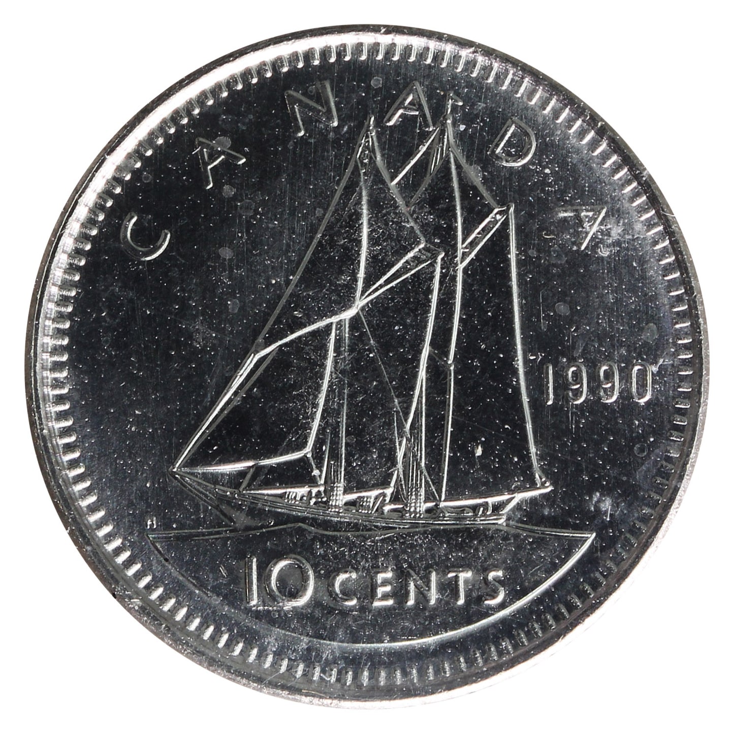 1990 Canada 10-cents ICCS Certified MS-66