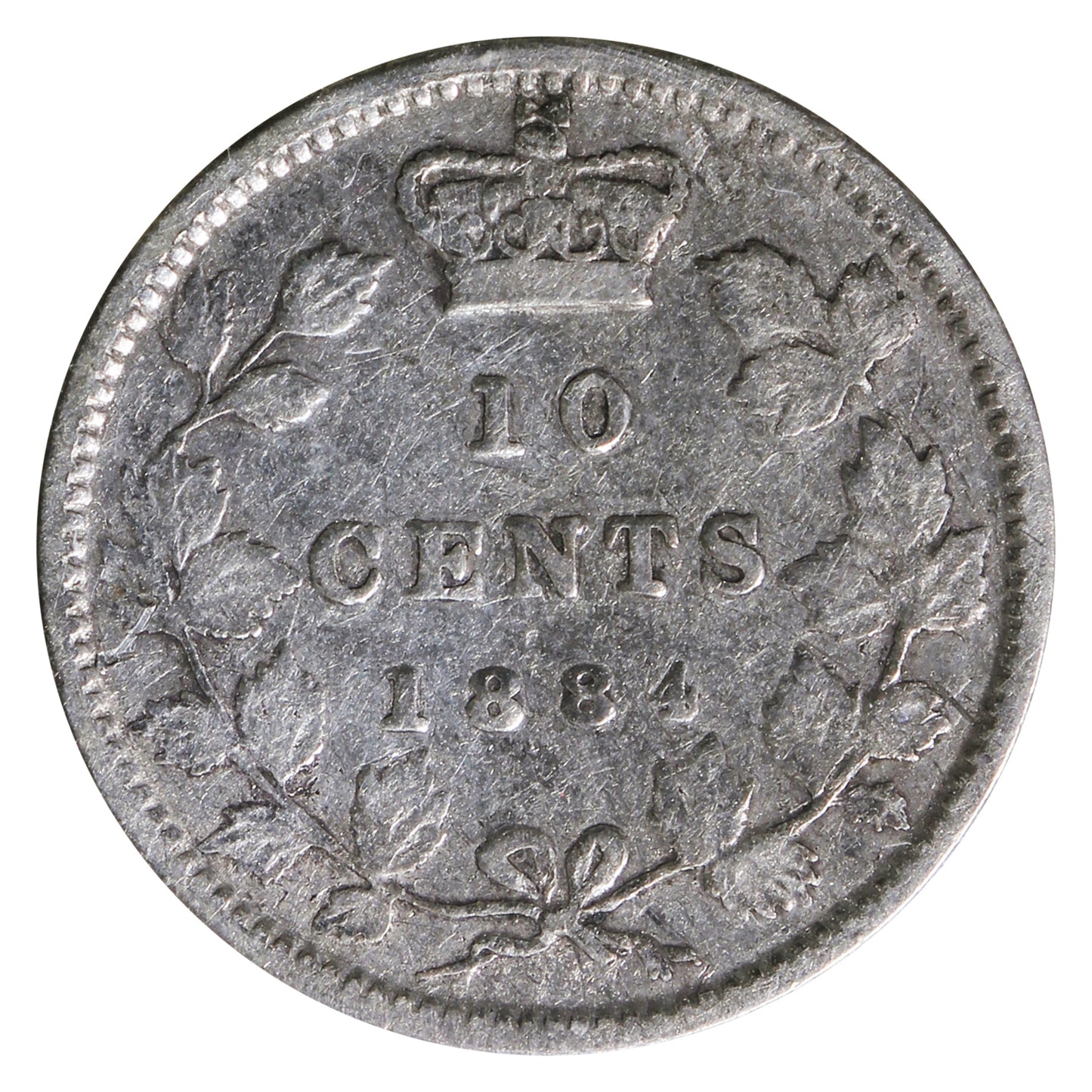 1884 Canada 10-cents ICCS Certified F-12