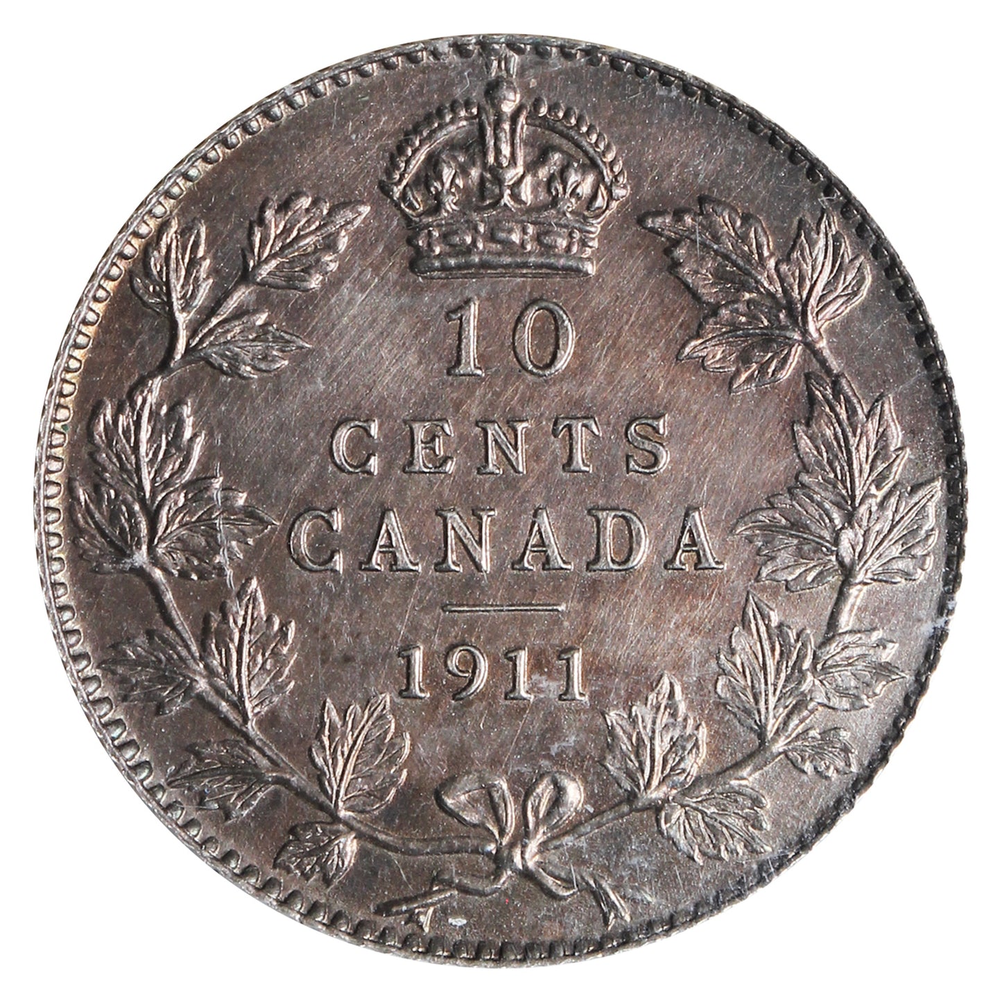 1911 Canada 10-cents ICCS Certified SP-60 Cleaned (XOR 578)