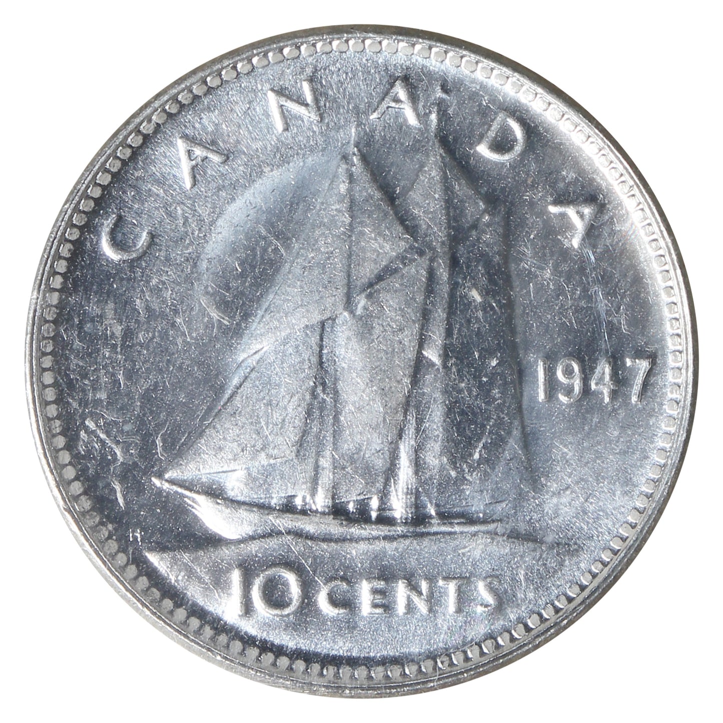 1947 Canada 10-cents ICCS Certified MS-65 (XHT 192)