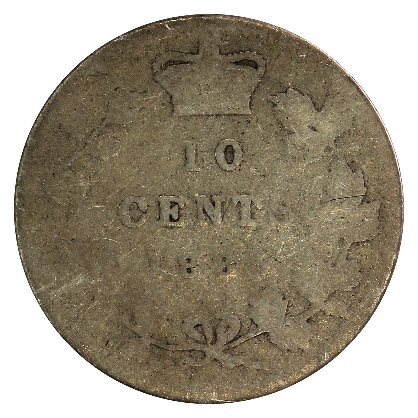 1885 Obv. 4 Canada 10-cents About Good (AG-3)