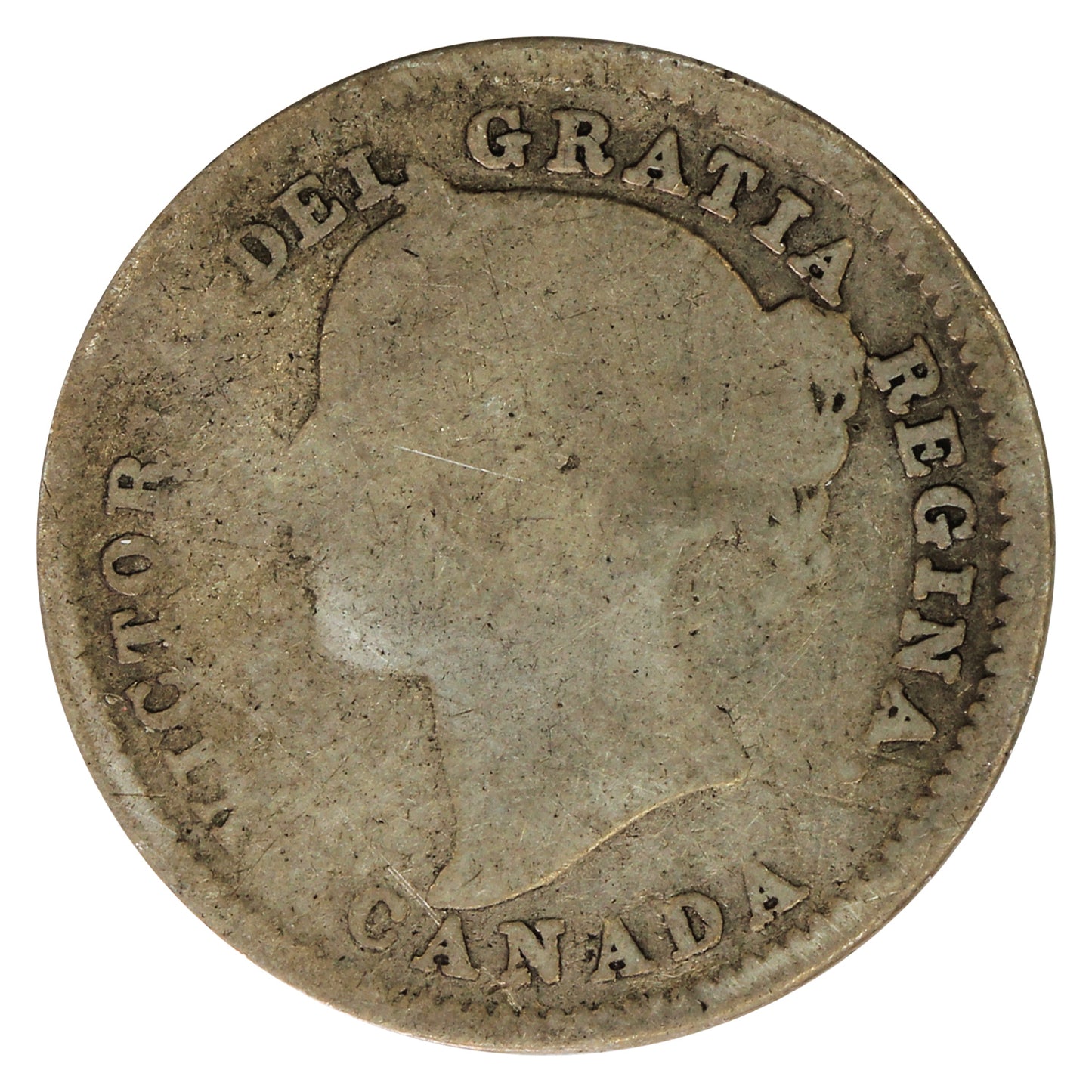 1886 Large Knobbed 6, Obv. 4 Canada 10-cents About Good (AG-3)