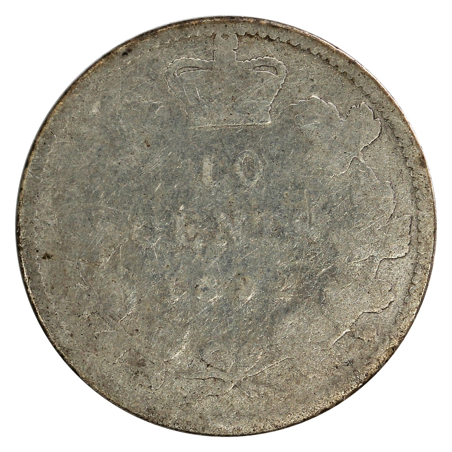 1892 Obv. 6 Canada 10-cents About Good (AG-3)