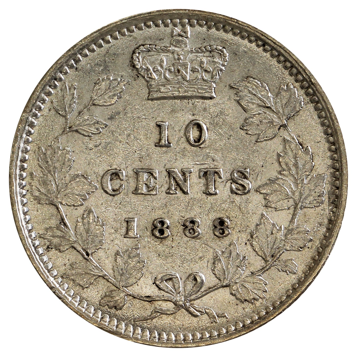 1888 Canada 10-cents Almost Uncirculated (AU-50) $