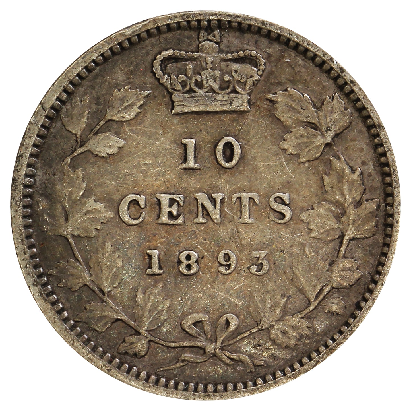 1893 Flat Top 3 Obv. 6 Canada 10-cents VF-EF (VF-30) $