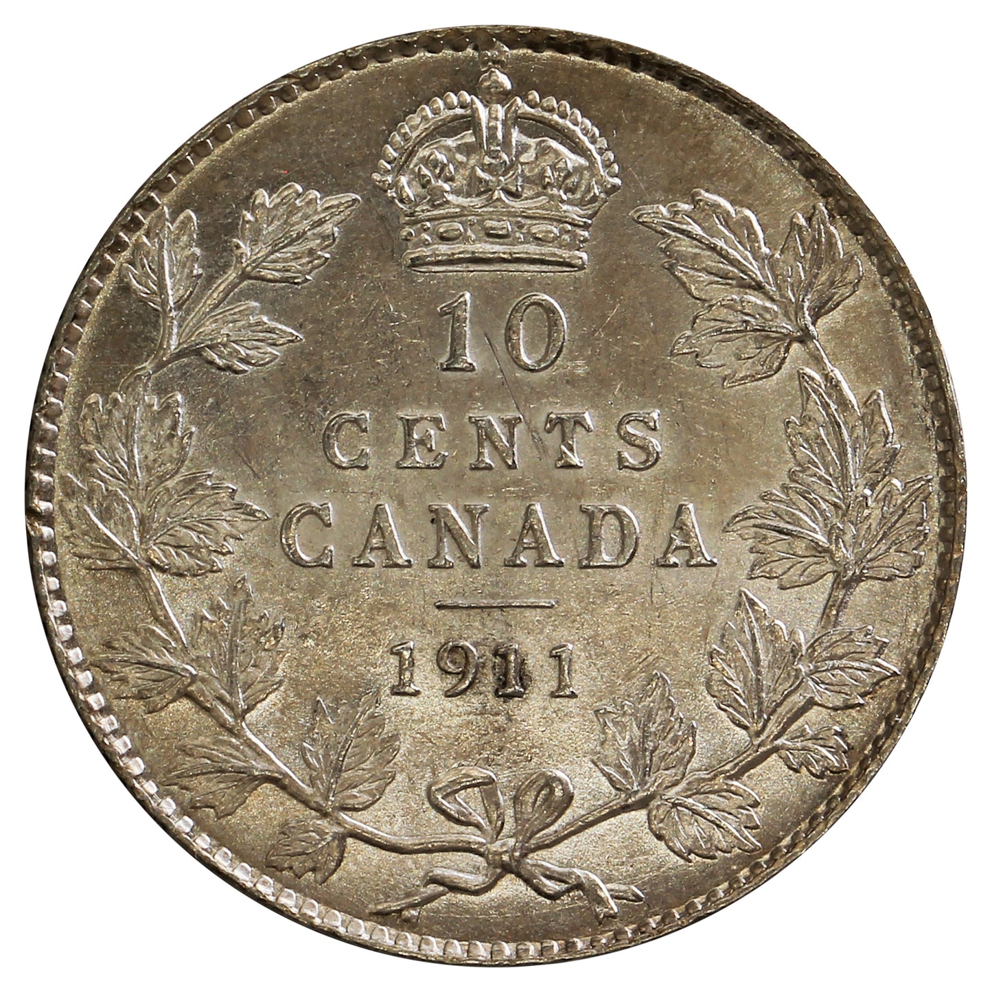 1911 Canada 10-cents AU-UNC (AU-55) $