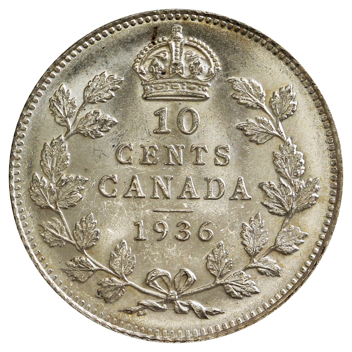 1936 Bar Canada 10-cents Brilliant Uncirculated (MS63) $