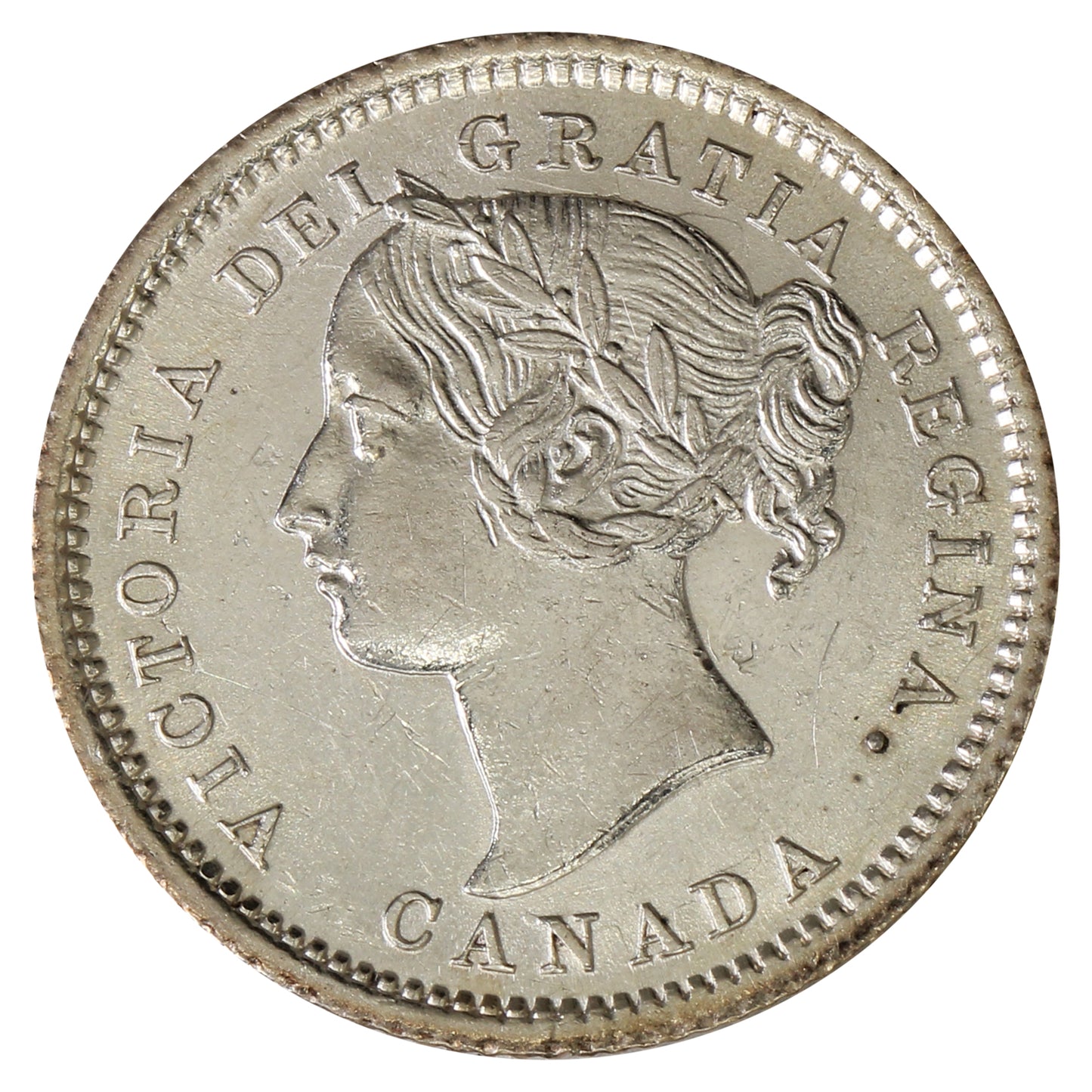 1870 Wide O, 1/1, 8/8, 0/0 Canada 10-cents AU-UNC (AU55) $