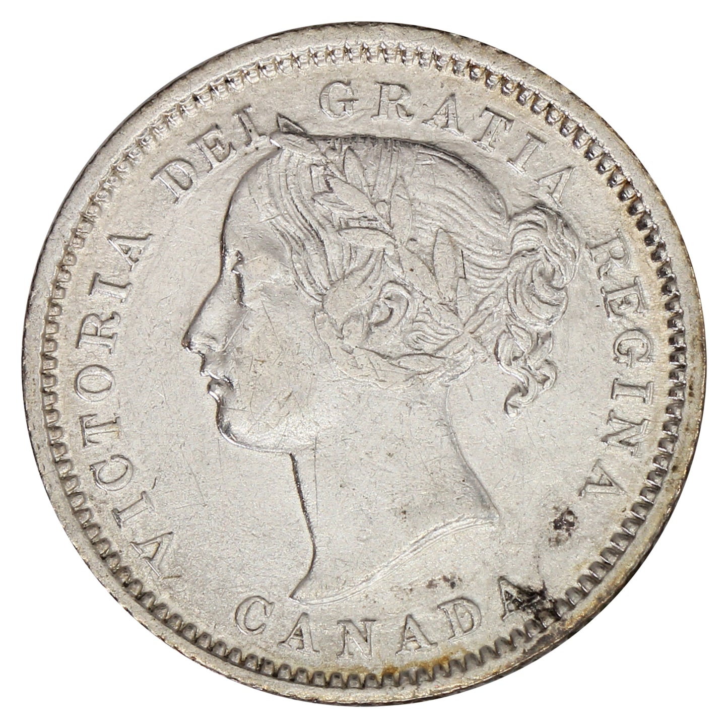 1870 Wide O, 1/1 Canada 10-cents Very Fine (VF20) $