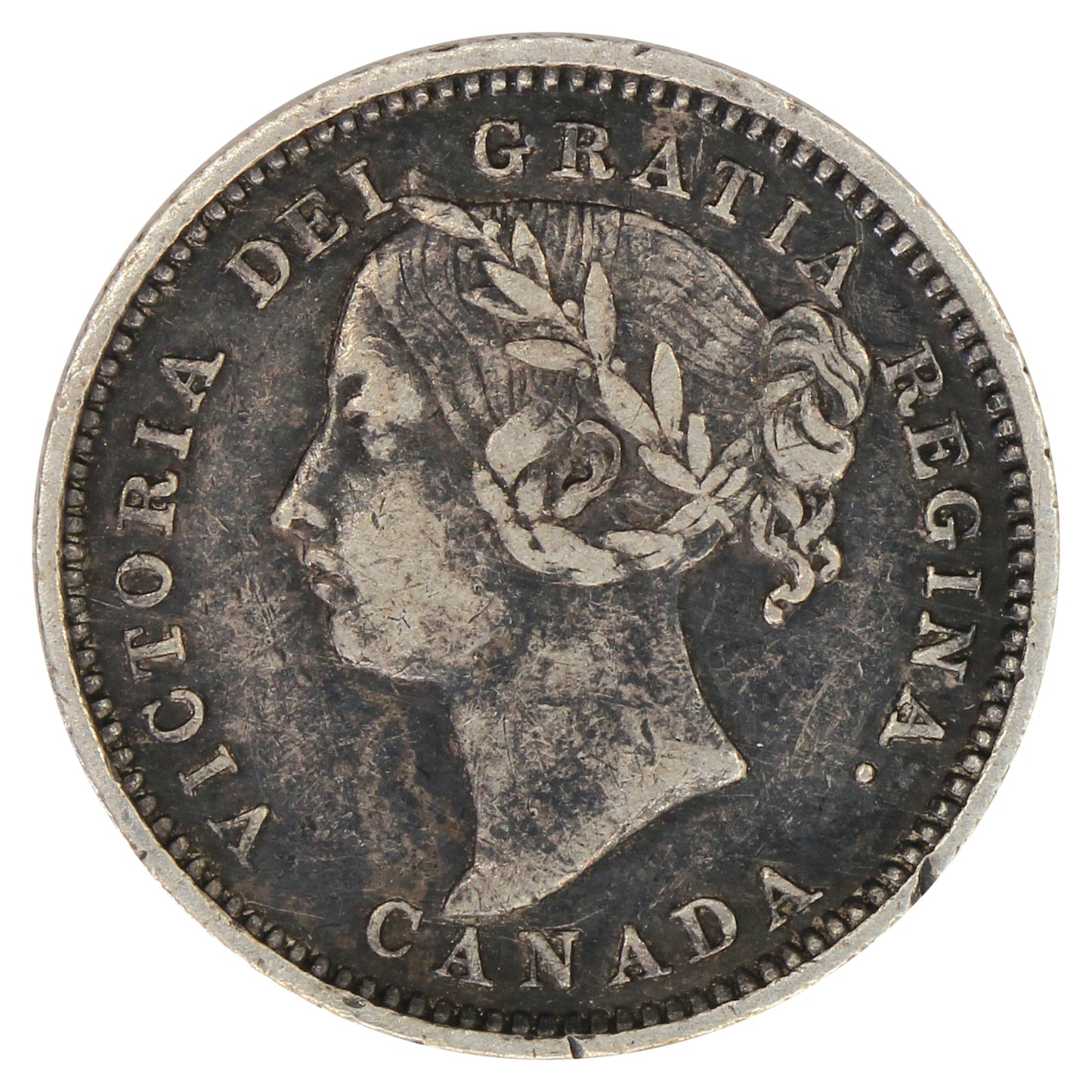 1886 Large Knob 6, Obv. 5 Canada 10-cents VF-EF (VF30) $