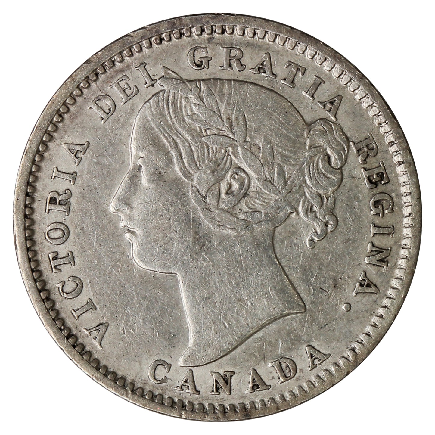 1893 Round Top 3, Obv. 6 Canada 10-cents VF-EF (VF30) $