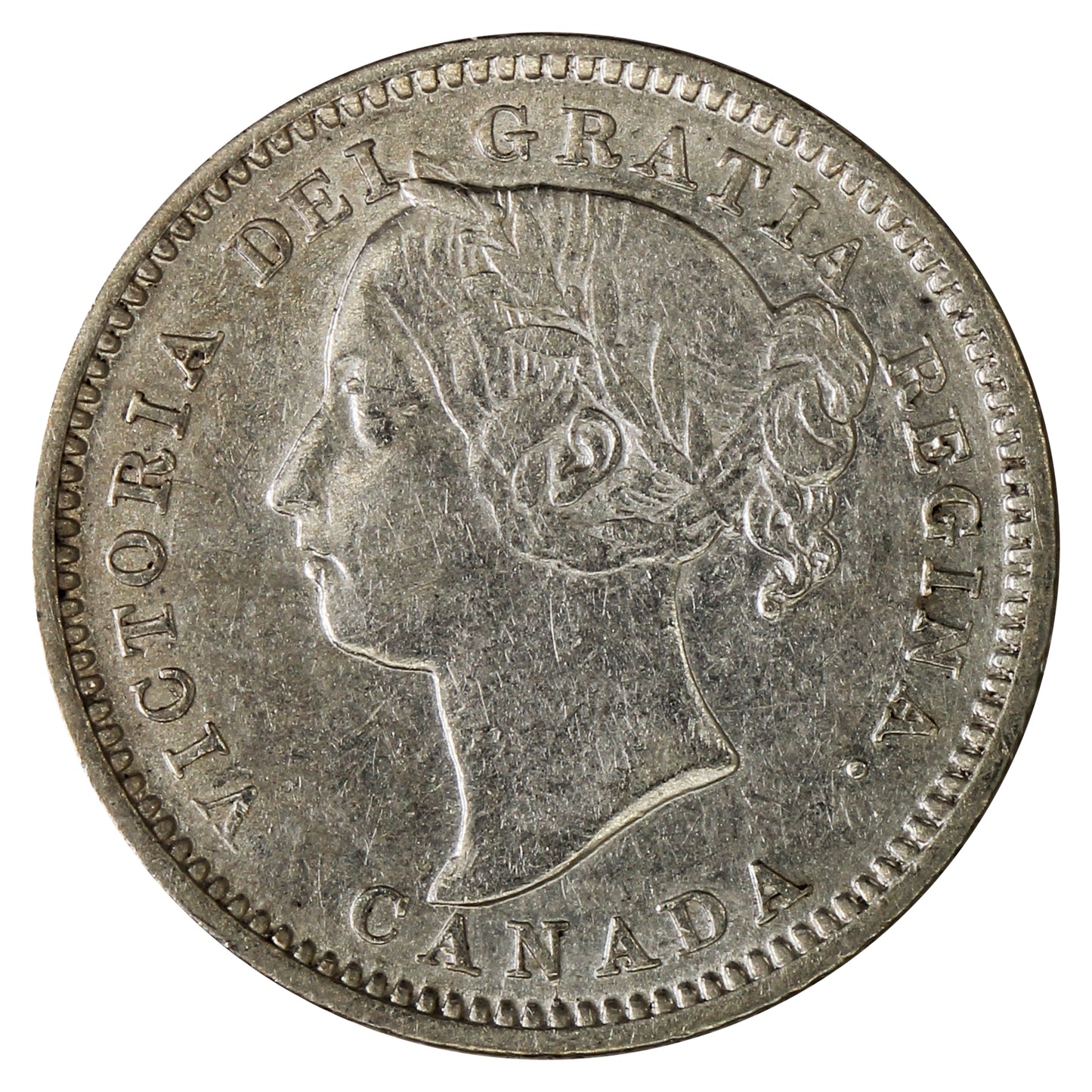 1896 Obv. 5 Canada 10-cents VF-EF (VF30) $