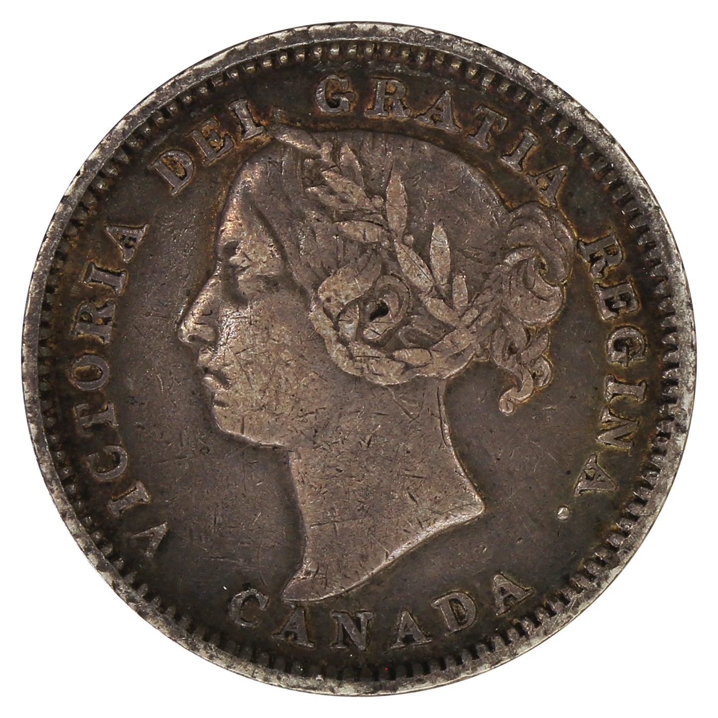 1898 Obv. 5 Canada 10-cents Very Fine (VF20) $
