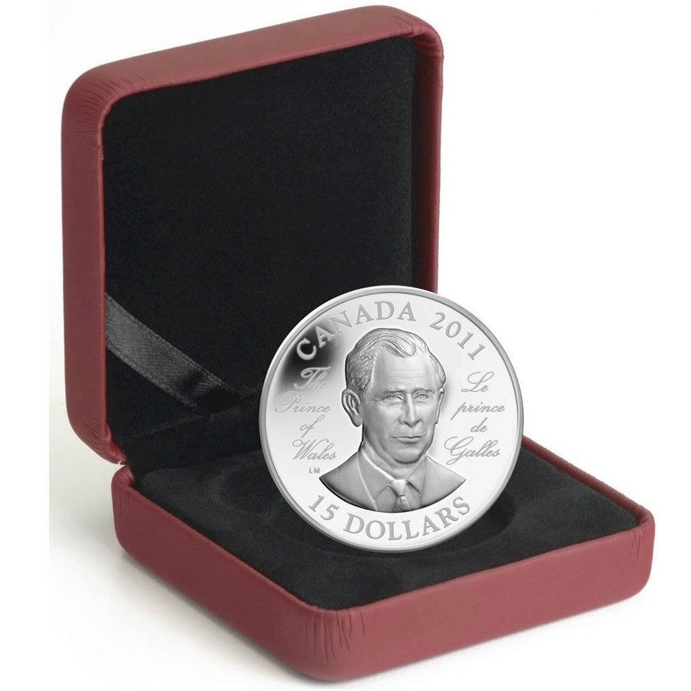 2011 Canada $15 Prince of Wales Ultra High Relief Sterling Silver