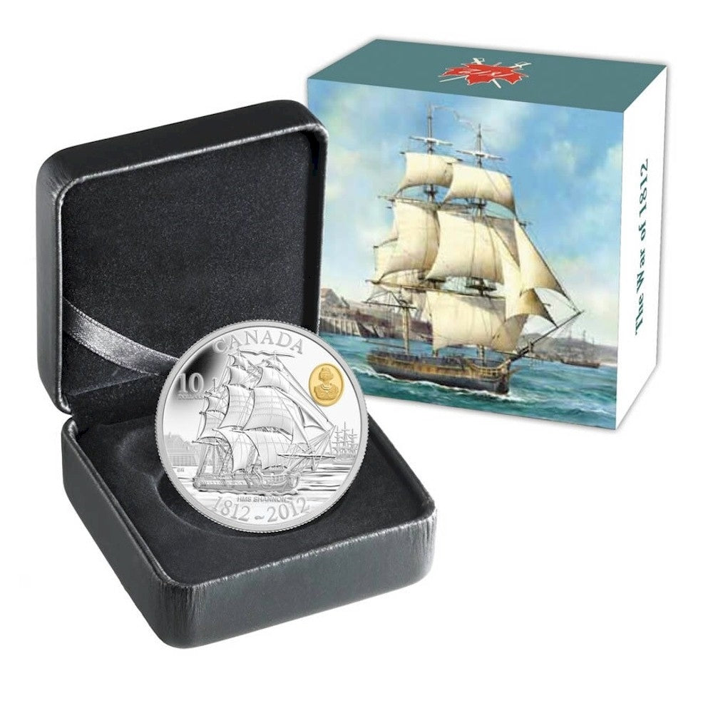 2012 Canada $10 War of 1812 - HMS Shannon Fine Silver (No Tax)