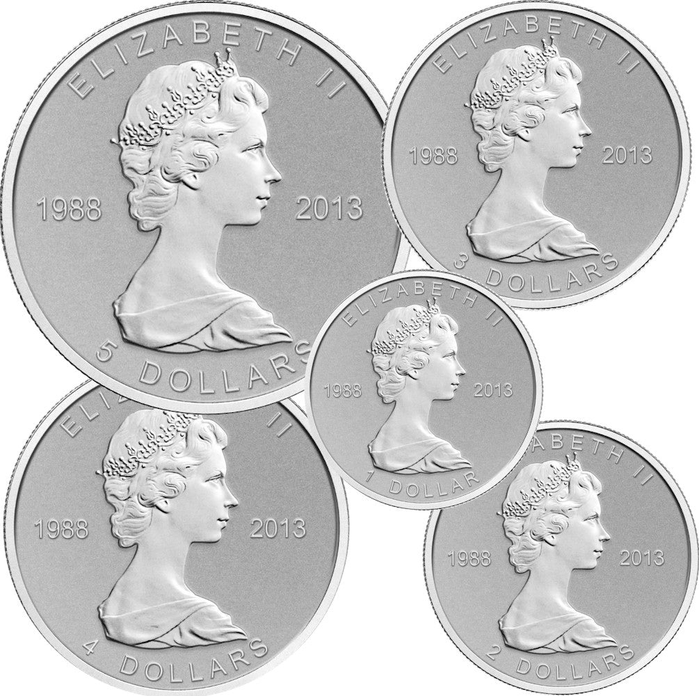 2013 Canada Silver Maple Leaf Anniversary Fractional Set (No Tax)