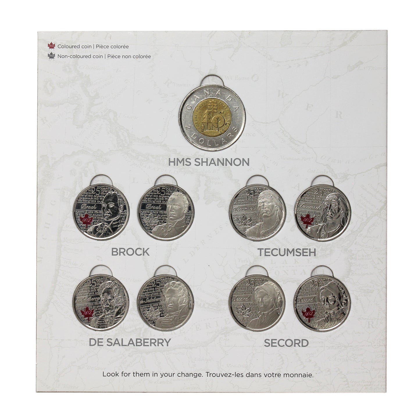 2012 Canada War of 1812 Collection 9-coin Set in Collector Board
